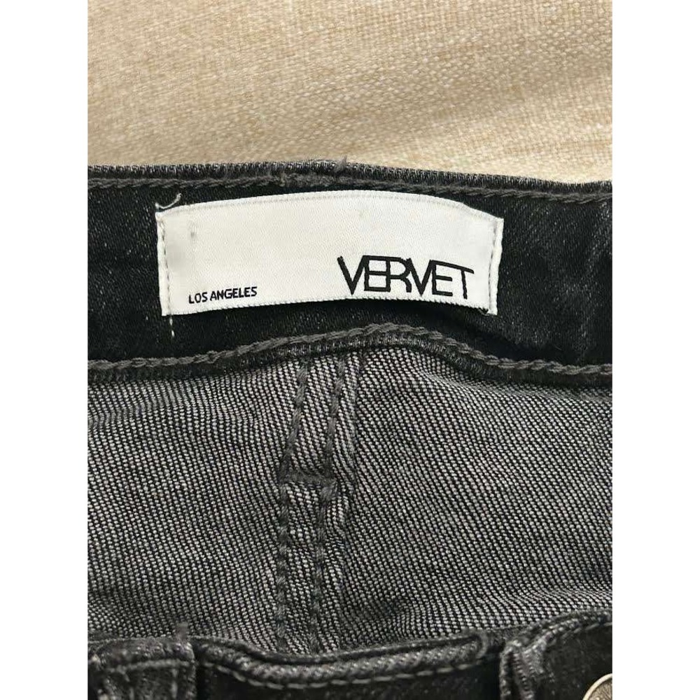 Vervet Los Angeles Black Denim Pencil Skirt Button Fly Size M 90s Minimalist - Picture 4 of 7
